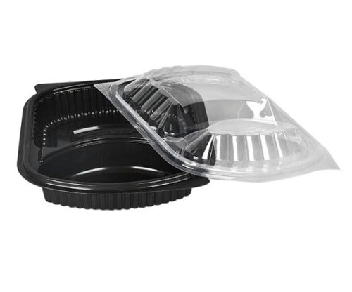 طبق مايكرويف مقسم 2 - مع الغطاء كرتون شد 250 حبة
