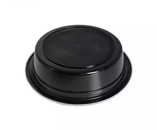 طبق مايكرويف دائري اسود مع غطاء شفاف 24اونص (150 ح...