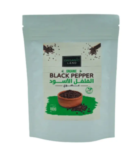 الفلفل الأسود حب العضوي 100 جم - organic land