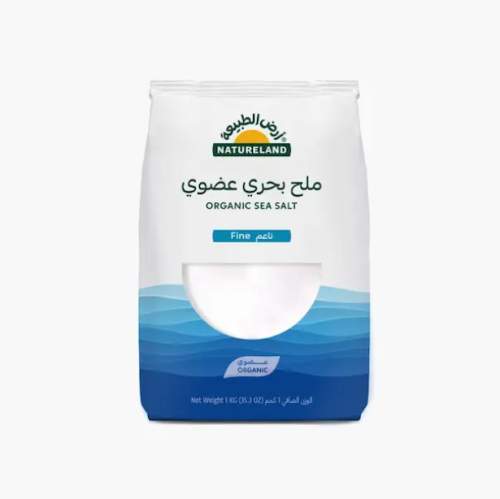 ملح بحري عضوي ناعم 1000 جم - أرض الطبيعة