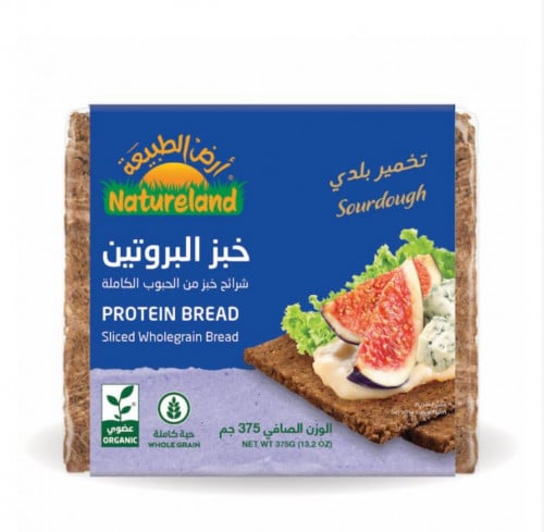 خبز البروتين العضوي 375جم - أرض الطبيعة