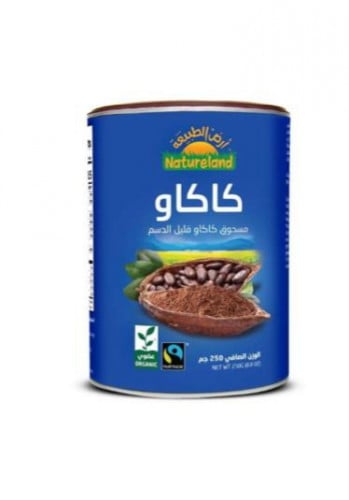 كاكاو قليل الدسم من أرض الطبيعة