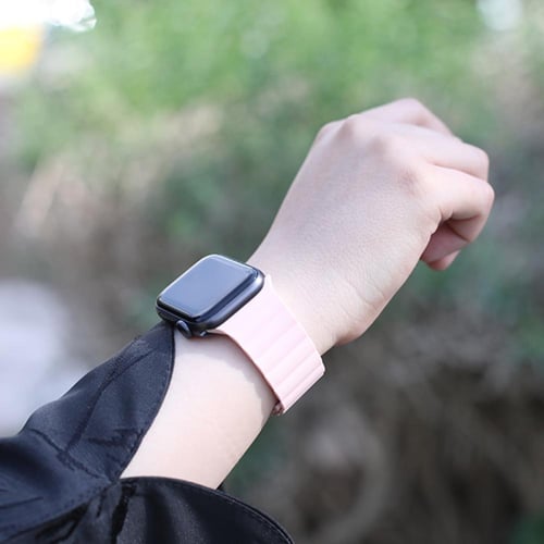 سوار ساعة ابل مغناطيس وردي مقاس 42/44 من نيتزي