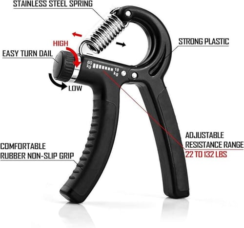 مقوي قبضة اليد باللون الأسود