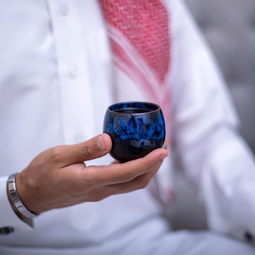 كوب سيراميك تجريدي (بلون أزرق )بسعة 100 مل من باري...