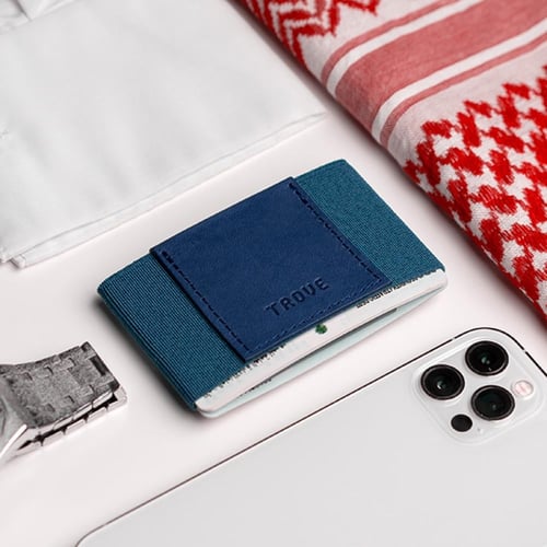 محفظة بطاقات باللون الأخضر و الأزرق من تروف