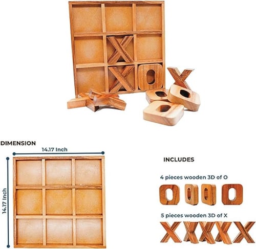 لعبة اكس او الخشبية الفاخرة