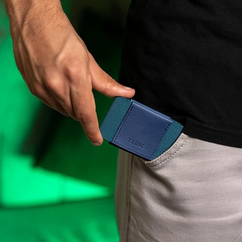 محفظة بطاقات باللون الأخضر و الأزرق من تروف