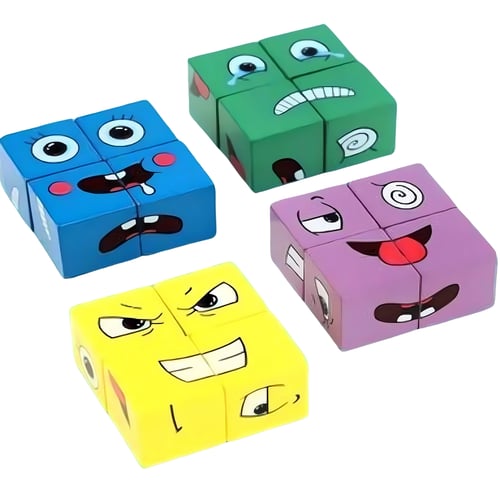 لعبة تعابير المكعبات الخشبية