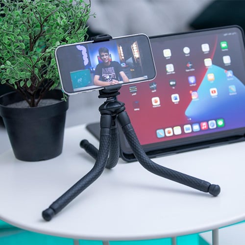 ستاند ثلاثي للجوال والكاميرا باللون الأسود من نيتز...