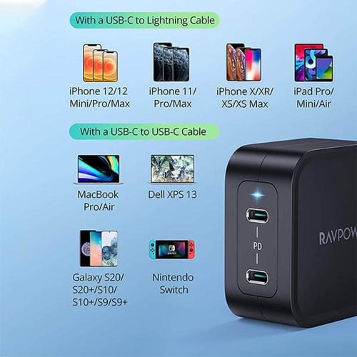 فيش جداري بقوة 65 واط ومنفذين PD من راف بور