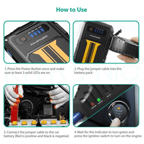 جهاز تشغيل السيارة بقوة 8000 ملي أمبير من راف باور