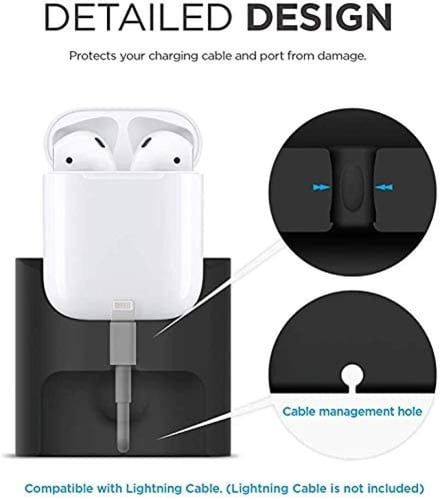 قاعدة شحن ايربودز لاسلكية بلون أسود من ايلاقو