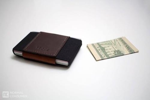 محفظة بطاقات باللون الأسود و البني من تروف