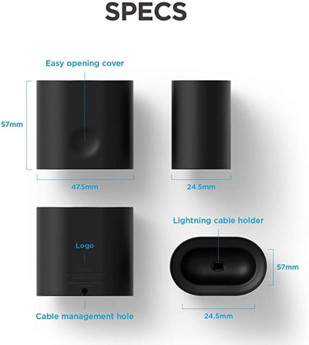 قاعدة شحن ايربودز لاسلكية بلون أسود من ايلاقو