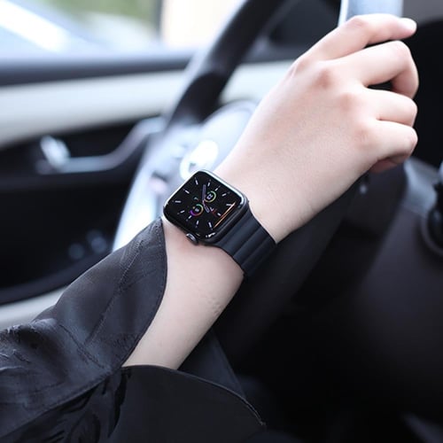 سوار ساعة ابل مغناطيس أسود مقاس 42/44 من نيتزي