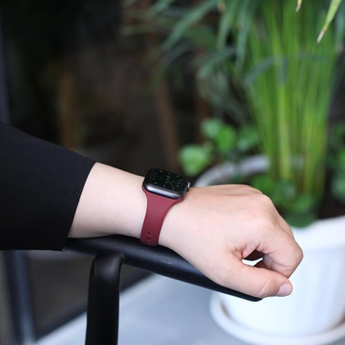 سوار ساعة ابل سيلكون عنابي مقاس 38/40 من نيتزي