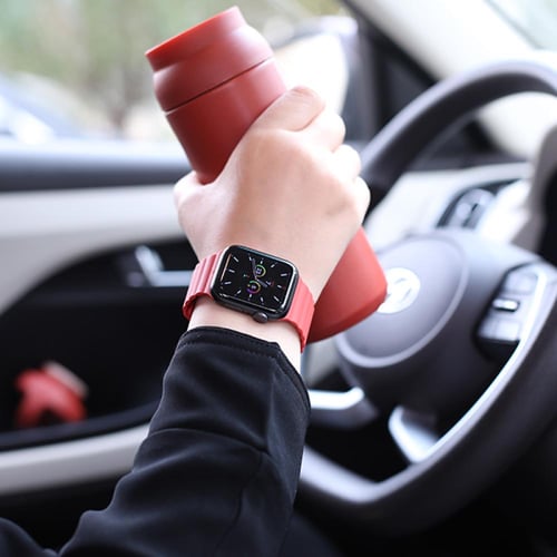 سوار ساعة ابل مغناطيس أحمر مقاس 42/44 من نيتزي