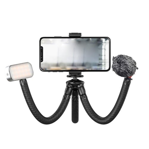 ستاند ثلاثي للجوال والكاميرا باللون الأسود من نيتز...