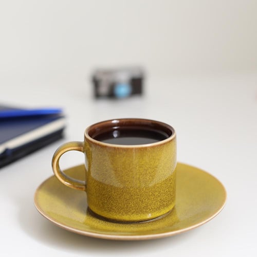 كوب قهوة سيراميك (صلصال أصفر )بسعة 140 مل من باريس...