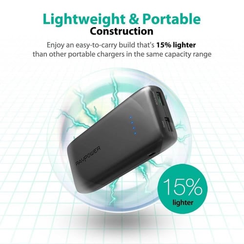 شاحن متنقل 12000 مللي امبير بتقنية كوالكوم 3 من را...