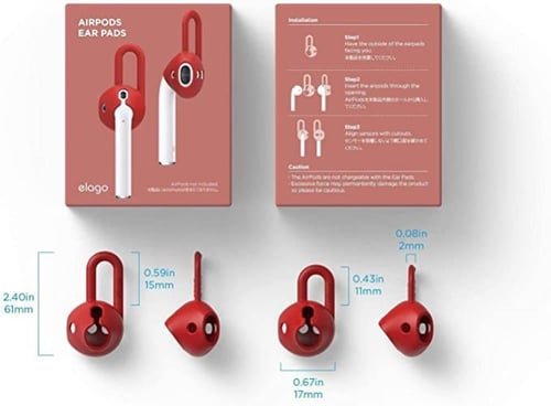 قطعة لتثبيت سماعة أبل اللاسلكية بلون أحمر من ايلاق...