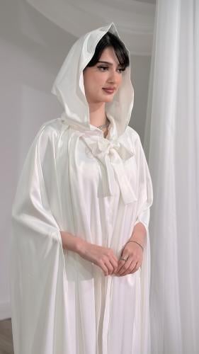 عباية العروس السادة - أبيض