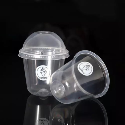 اكواب بلاستيك للايس كريم شكل U