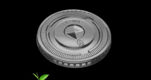 كاسات بلاستيك شفاف للعصير U بغطاء فلات 12 اونص