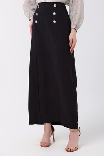 تنورة كريب خصر مرتفع