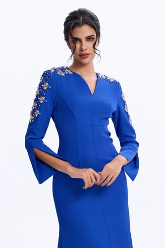 فستان سهرة ازرق