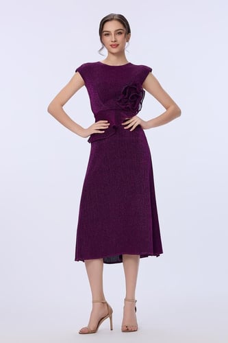 فستان لوريكس عنابي