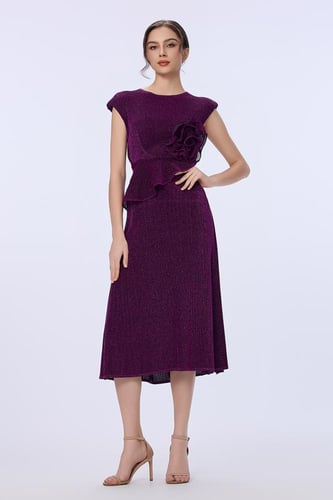 فستان لوريكس عنابي