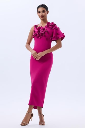 فستان كريب مع الورود