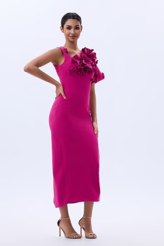 فستان كريب مع الورود