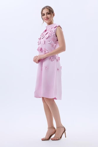 فستان كريب زهري