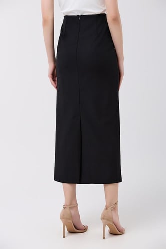 تنورة كريب أسود ستريت