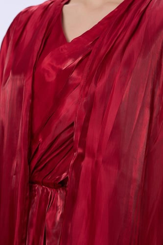 فستان احمر قطعتين