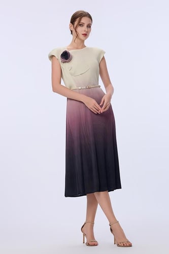 فستان بليسيه متدرج الالوان