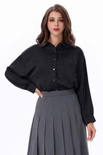 بلوزة اسود بتصميم كلاسيكي