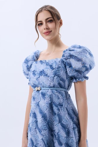 فستان تول مموّج