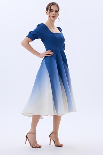 فستان كريب متدرج الالوان