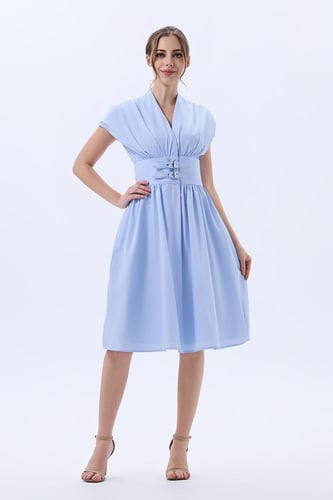 فستان قطن سماوي