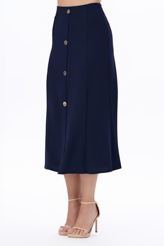 تنورة كحلي ميدي