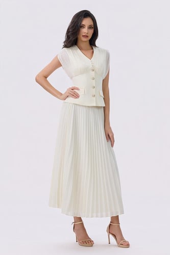 فستان أوف وايت طويل