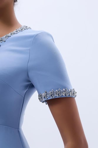 فستان كريب مع كريستال