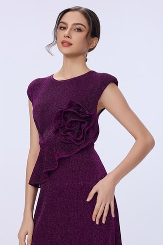 فستان لوريكس عنابي