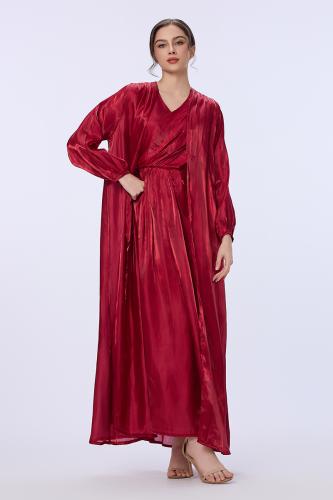 فستان احمر قطعتين