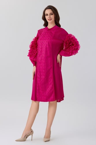 فستان بليسية زهري فري سايز