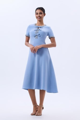 فستان كريب مع كريستال